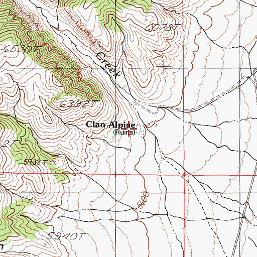 Topographic Map of Alpine Post Office, NV