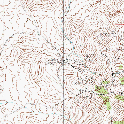 Topographic Map of Mountain View Post Office (historical), NV