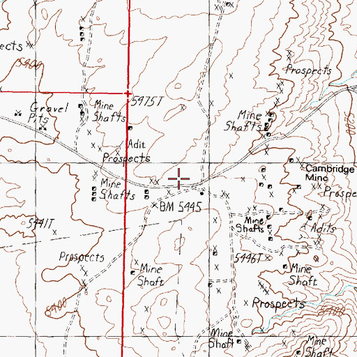 Topographic Map of Cambridge Post Office, NV