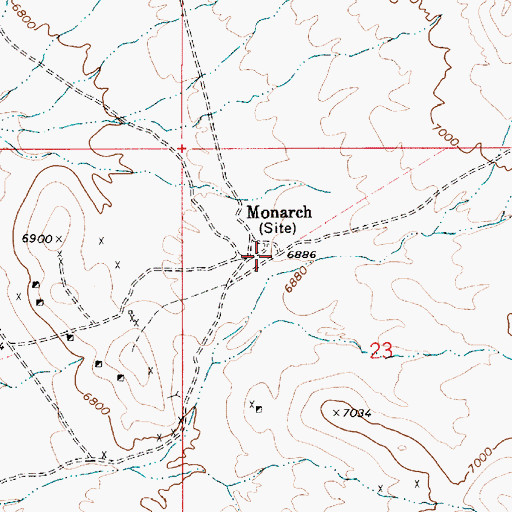 Topographic Map of Monarch Post Office (historical), NV
