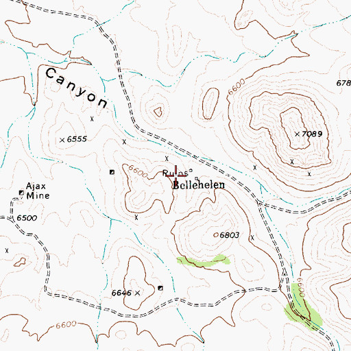Topographic Map of Bellehelen Post Office (historical), NV