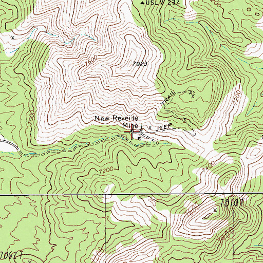 Topographic Map of Reveille Post Office (historical), NV
