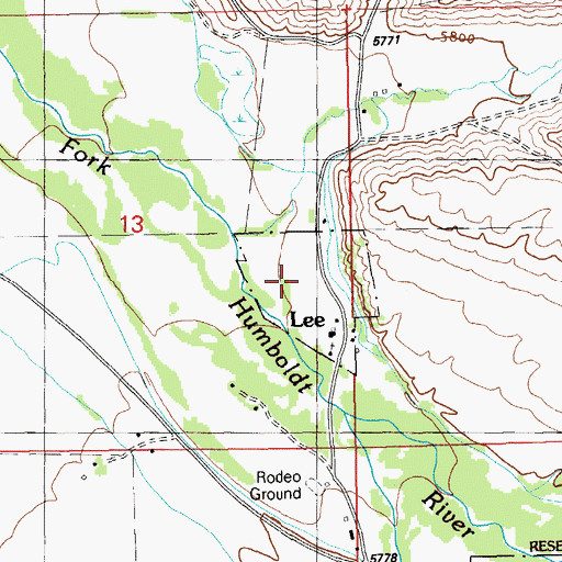 Topographic Map of Lee Post Office, NV