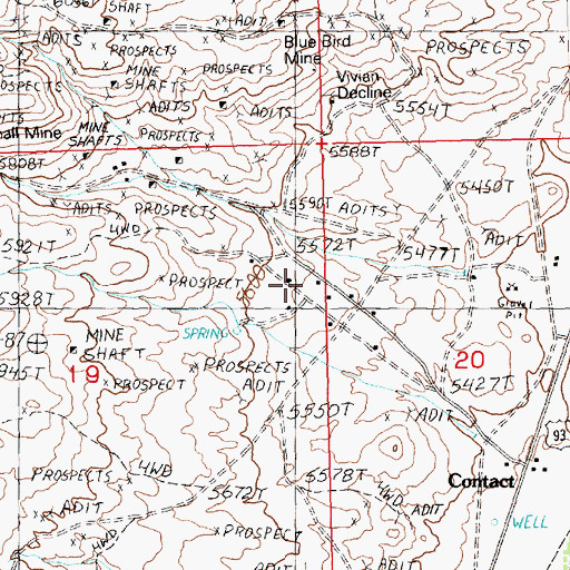 Topographic Map of Contact Post Office (historical), NV