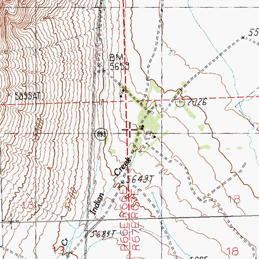 Topographic Map of Cleveland Ranch Post Office (historical), NV