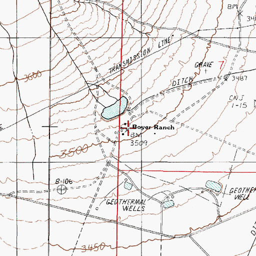 Topographic Map of Boyer Post Office (historical), NV