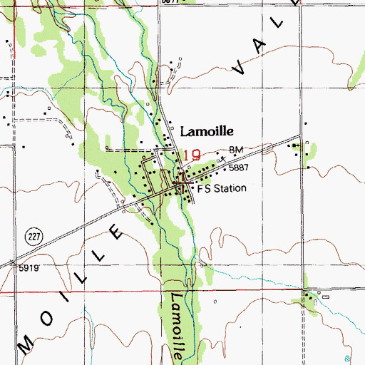 Topographic Map of Lamoille Post Office, NV