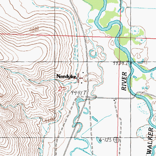 Topographic Map of Nordyke Post Office (historical), NV