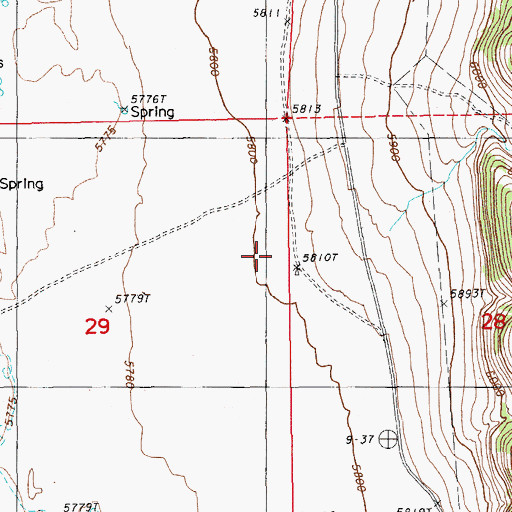 Topographic Map of Corwin Post Office (historical), NV