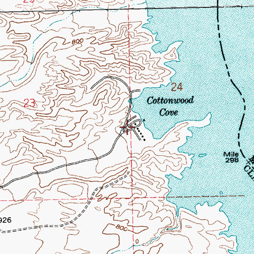 Topographic Map of Cottonwood Cove Rural Branch Post Office, NV