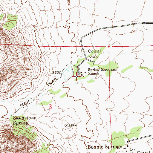 Topographic Map of Old Nevada Village Rural Station Post Office, NV