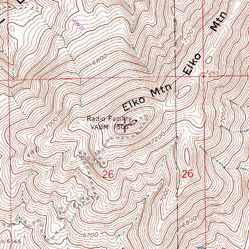 Topographic Map of KNCC-FM (Elko), NV