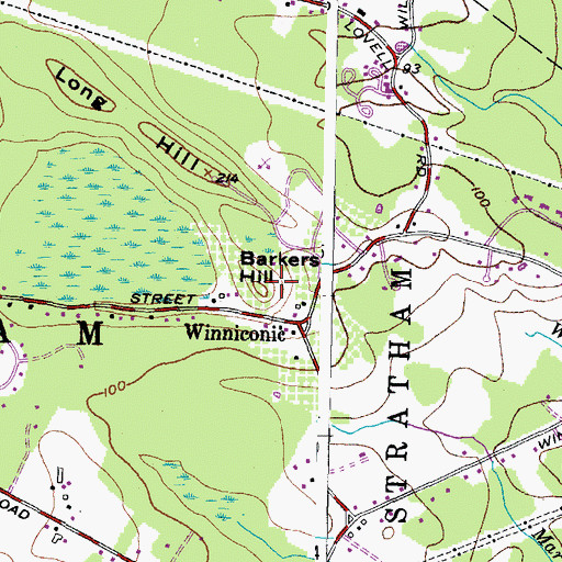 Topographic Map of Barkers Hill, NH