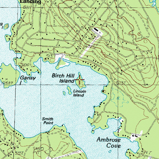 Topographic Map of Birch Hill Island, NH