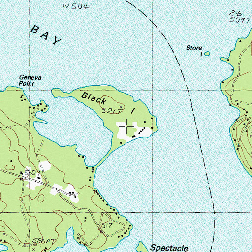 Topographic Map of Black Island, NH