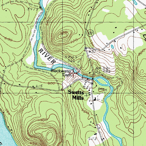 Topographic Map of Blackwater Dam, NH