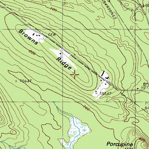 Topographic Map of Browns Ridge, NH
