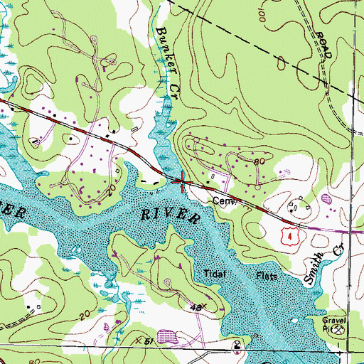 Topographic Map of Bunker Creek, NH