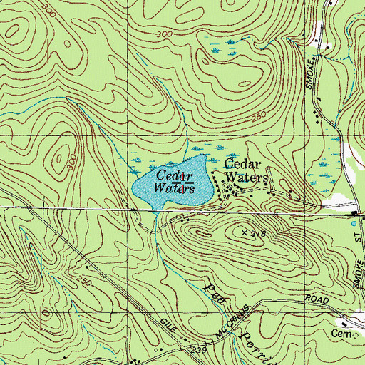 Topographic Map of Cedar Waters, NH