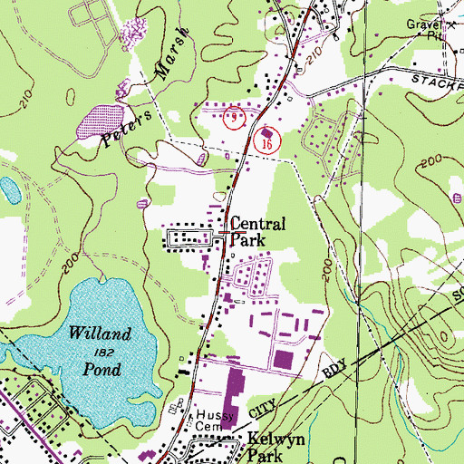 Topographic Map of Central Park, NH