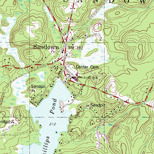 Topographic Map of Sandown Central School, NH
