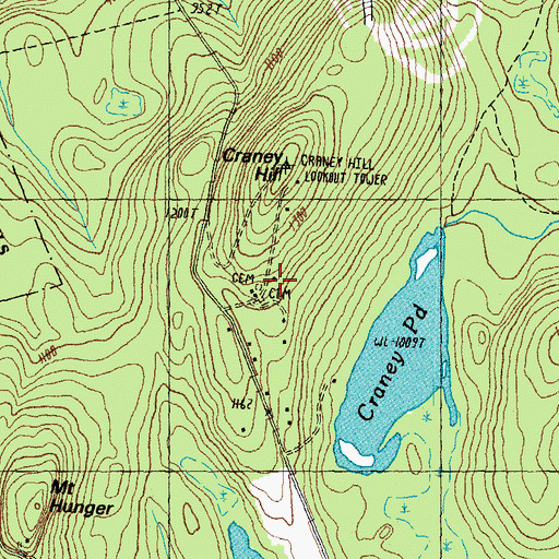 Topographic Map of Chase Cemetery, NH