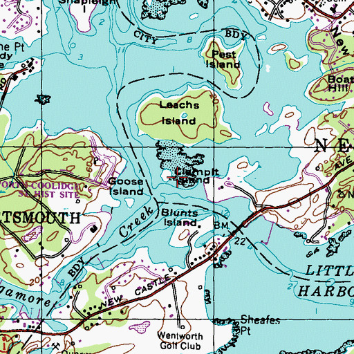 Topographic Map of Clampit Island, NH