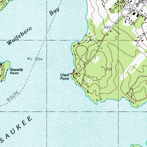 Topographic Map of Clark Point, NH