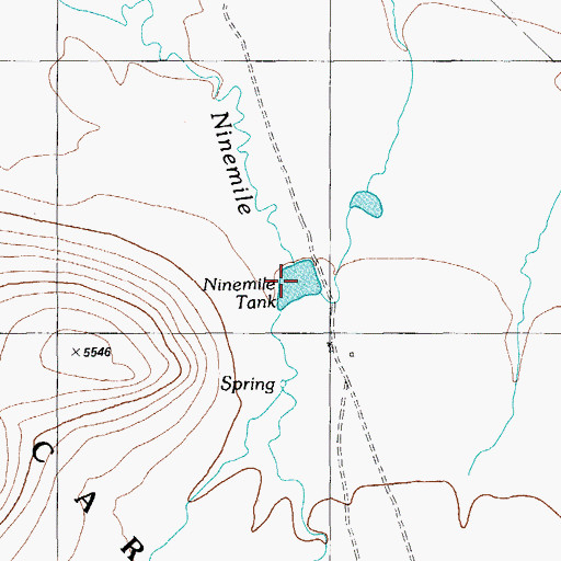 Topographic Map of Ninemile Tank, AZ