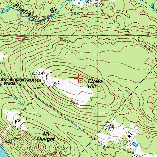 Topographic Map of Clows Hill, NH