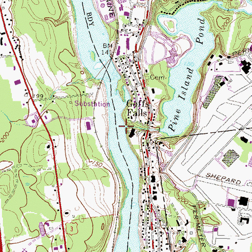Topographic Map of Cohas Brook, NH