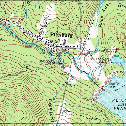 Topographic Map of Crawford Brook, NH