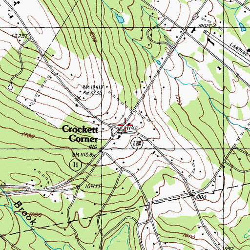 Topographic Map of Crockett Corner, NH