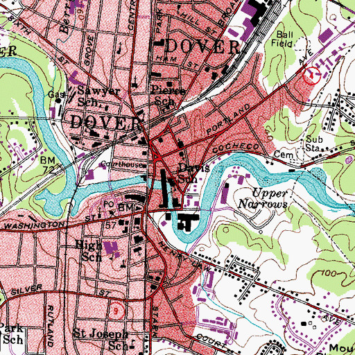 Topographic Map of Davis School, NH