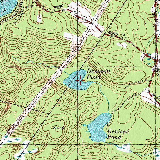 Topographic Map of Demeritt Pond, NH