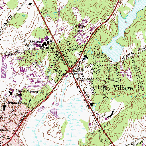 Topographic Map of Derry Village, NH