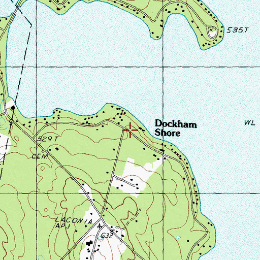 Topographic Map of Dockham Shore, NH