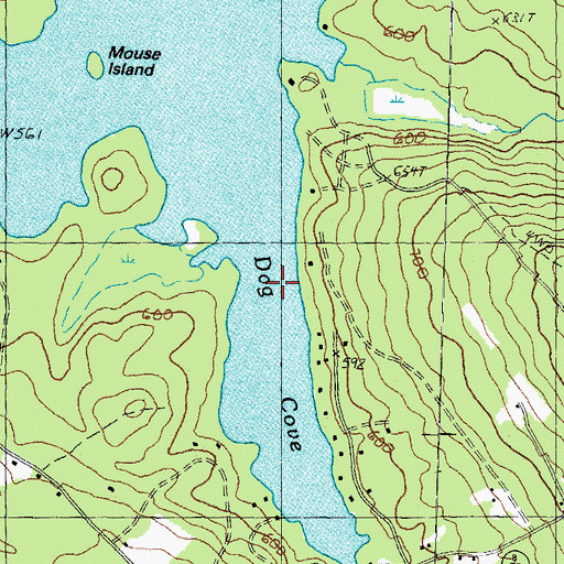 Topographic Map of Dog Cove, NH