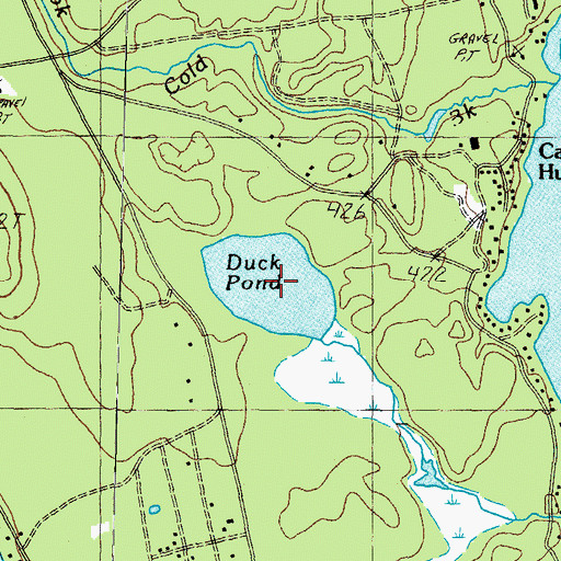 Topographic Map of Duck Pond, NH