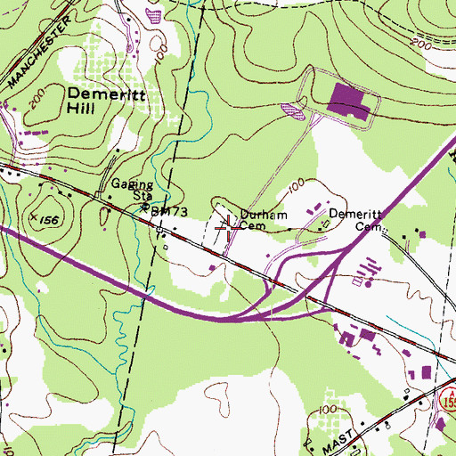 Topographic Map of Durham Cemetery, NH