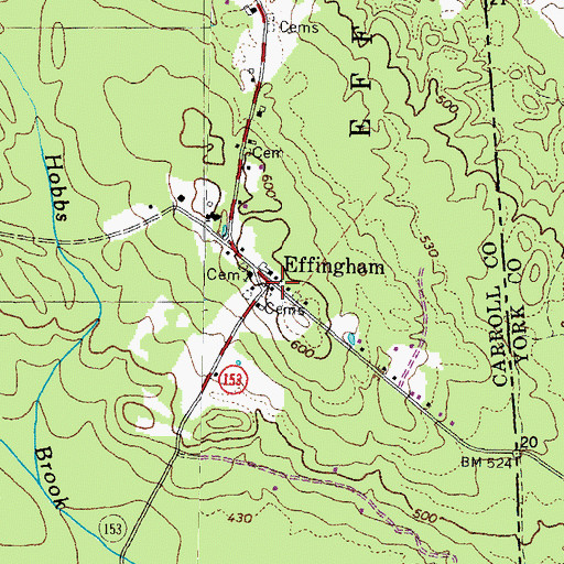 Topographic Map of Effingham, NH