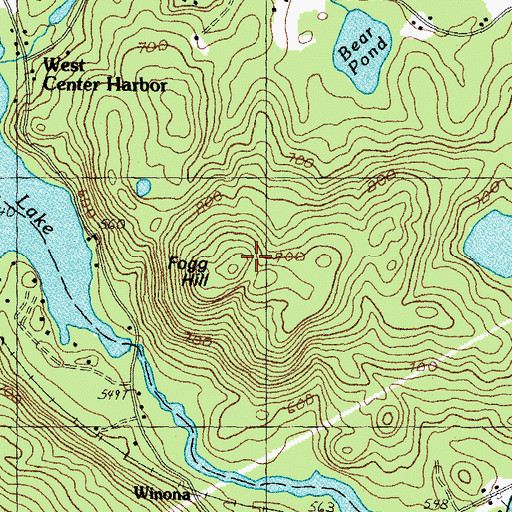 Topographic Map of Fogg Hill, NH