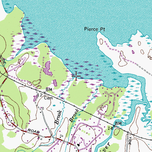 Topographic Map of Foss Brook, NH