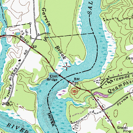 Topographic Map of Garvin Brook, NH