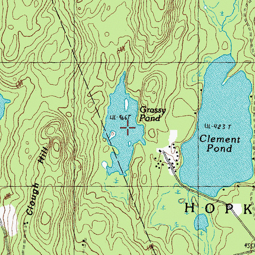 Topographic Map of Grassy Pond, NH