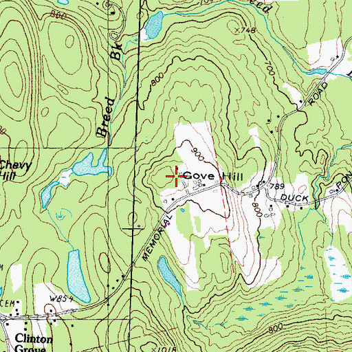 Topographic Map of Gove Hill, NH