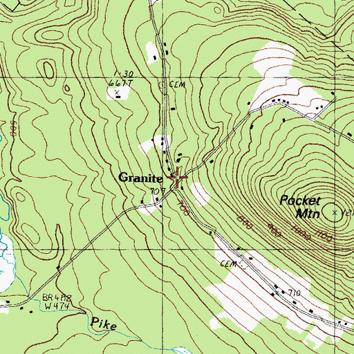 Topographic Map of Granite, NH