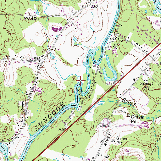 Topographic Map of Hartford Brook, NH