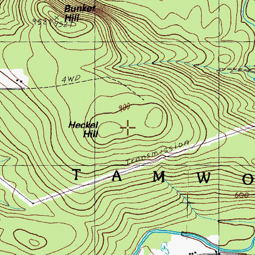 Topographic Map of Heckel Hill, NH