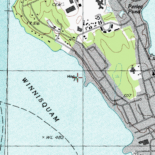 Topographic Map of Hog Island, NH